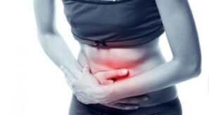Abdominal pain with tape worms damage